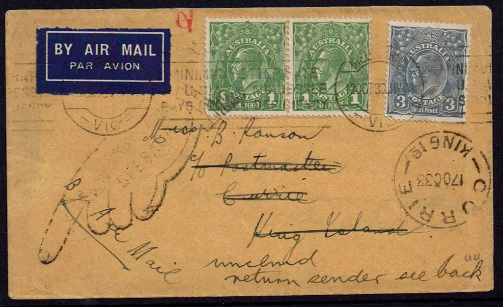 1933 (12th-14th Oct) Melbourne to Currie Matthews ... Image 1++