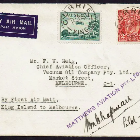 1933 (14th Oct) Currie to Melbourne with "Matthews ...