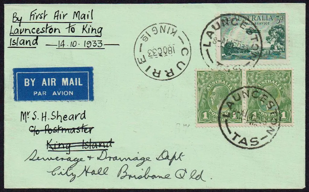 1933 (14th Oct) Launceston to Currie (King Island) ... Image 1++