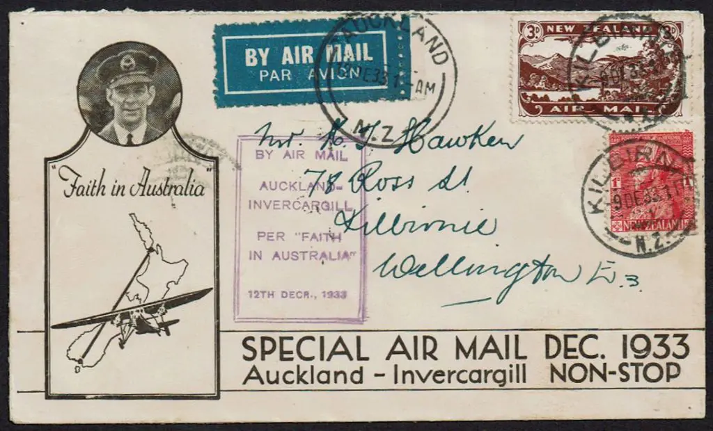 1933 (9th Dec) Kilburnie (Auckland) to ... Image 1++