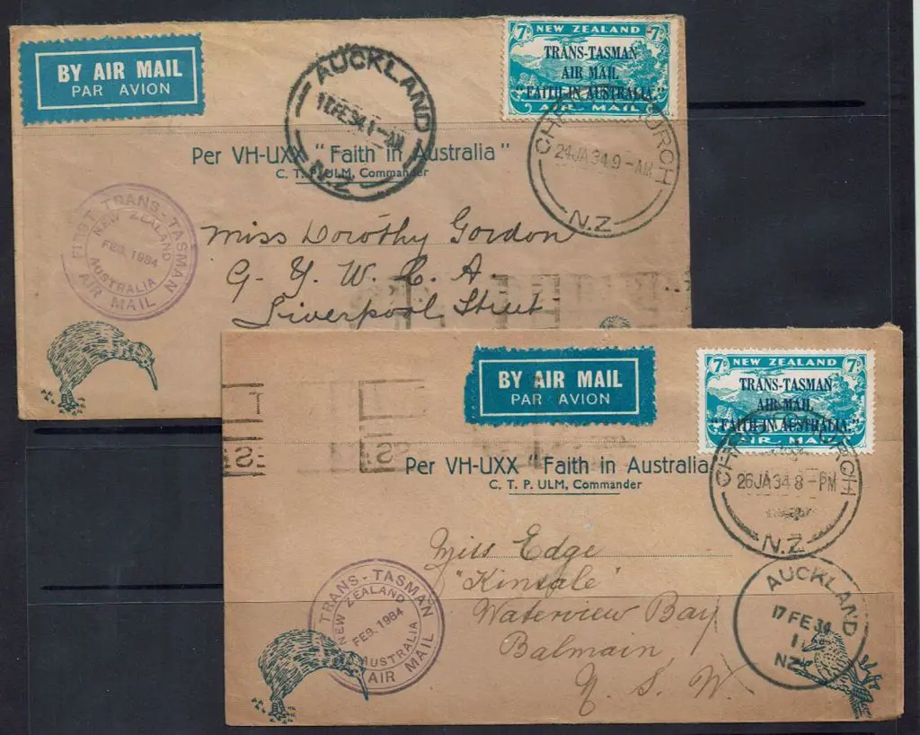 1934 (17th Feb) NZ to Australia flights in "Faith ... Image 1++