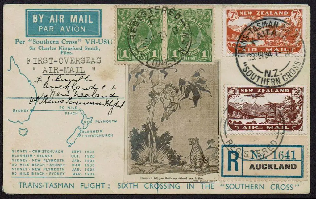 1934 (29th Mar) New Zealand to Australia ... Image 1++