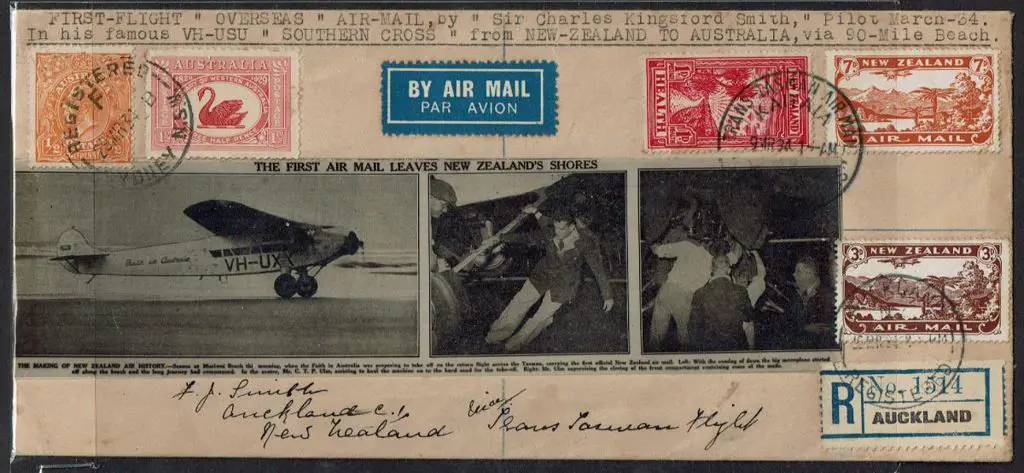 1934 (29th Mar) NZ to Australia personalised cover ... Image 1++
