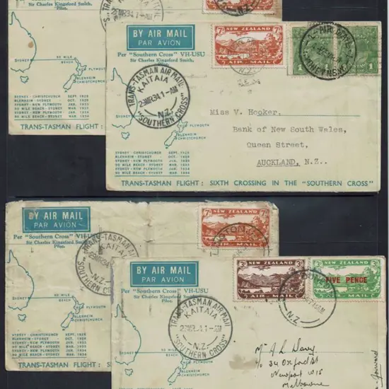 1934 (29th Mar) NZ to Australia Trans-Tasman ...