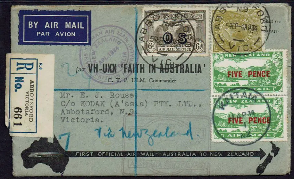 1934 (10th-14th Apr) Australia to NZ to Australia ... Image 1++