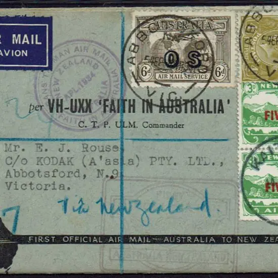 1934 (10th-14th Apr) Australia to NZ to Australia ...