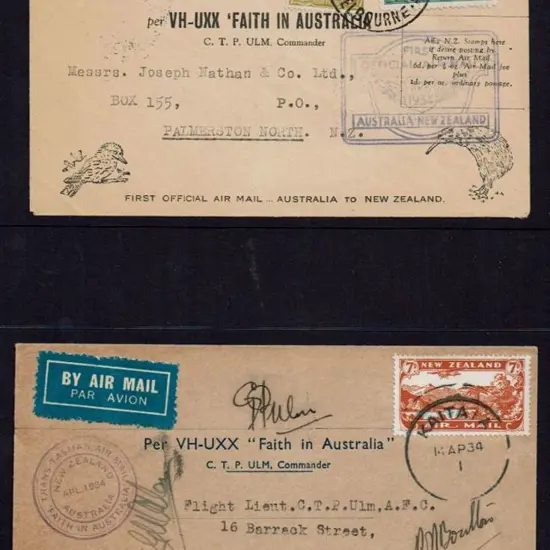 1934 (10th-14th Apr) Trans-Tasman "Faith in ...