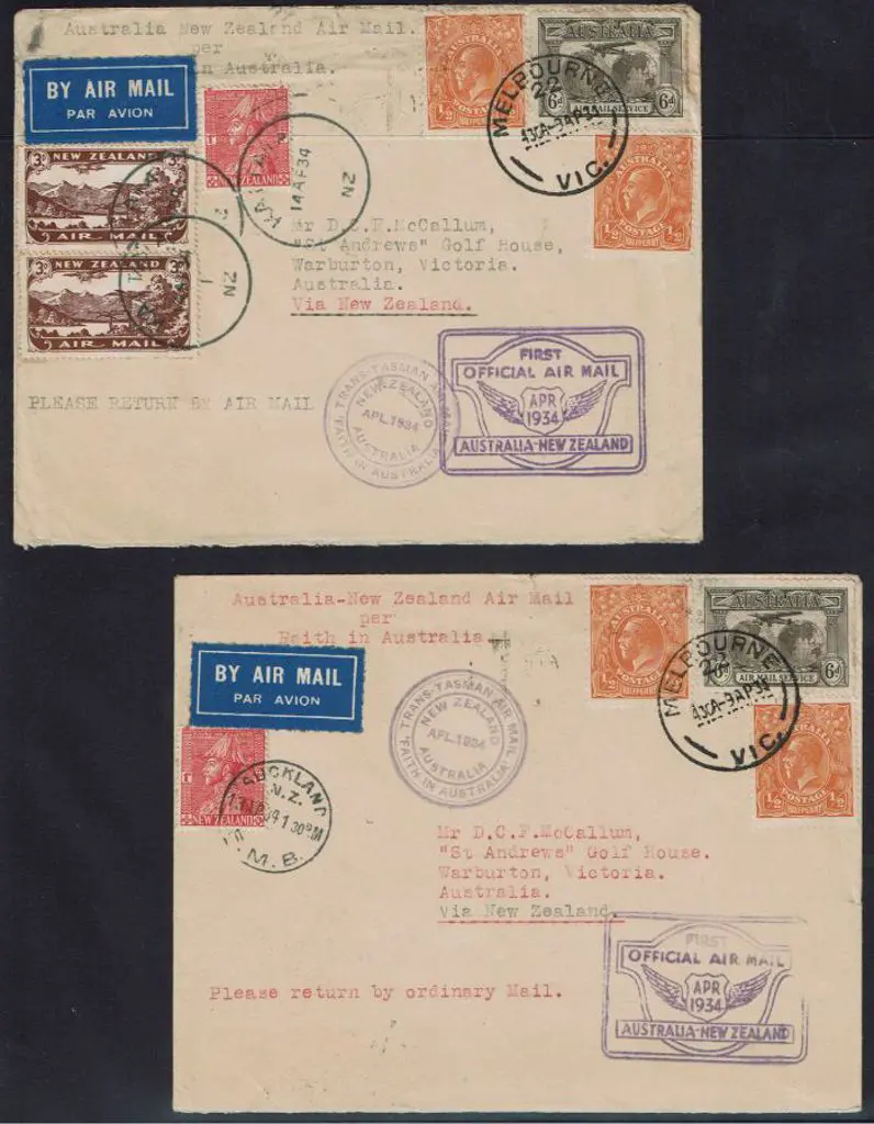 1934 (10th-14th April) Australia to NZ return ... Image 1++