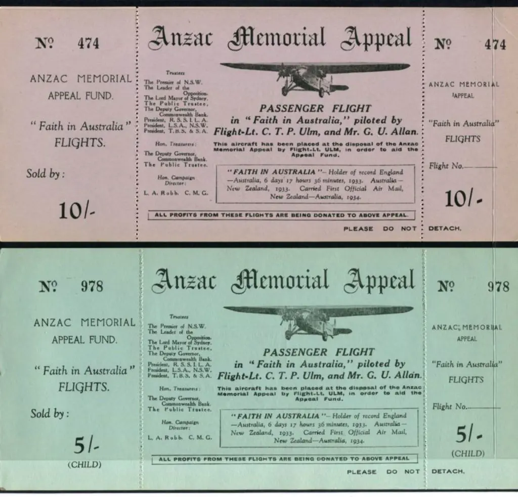 1934 (April) "Anzac Memorial Appeal - Passenger ... Image 1++
