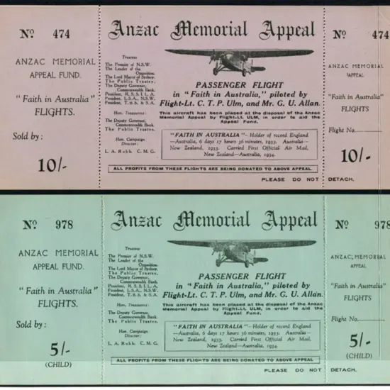 1934 (April) "Anzac Memorial Appeal - Passenger ...