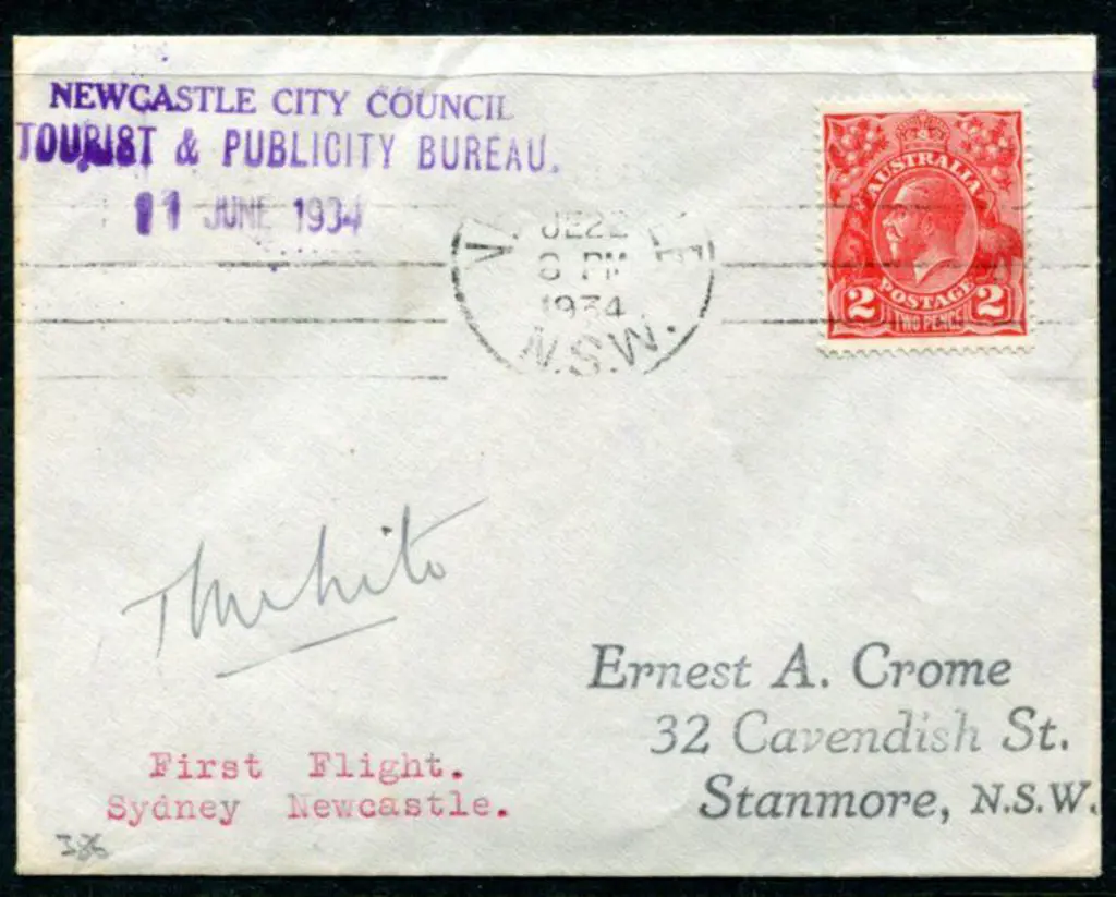 1934 (11th June) Sydney to Newcastle cover carried ... Image 1++