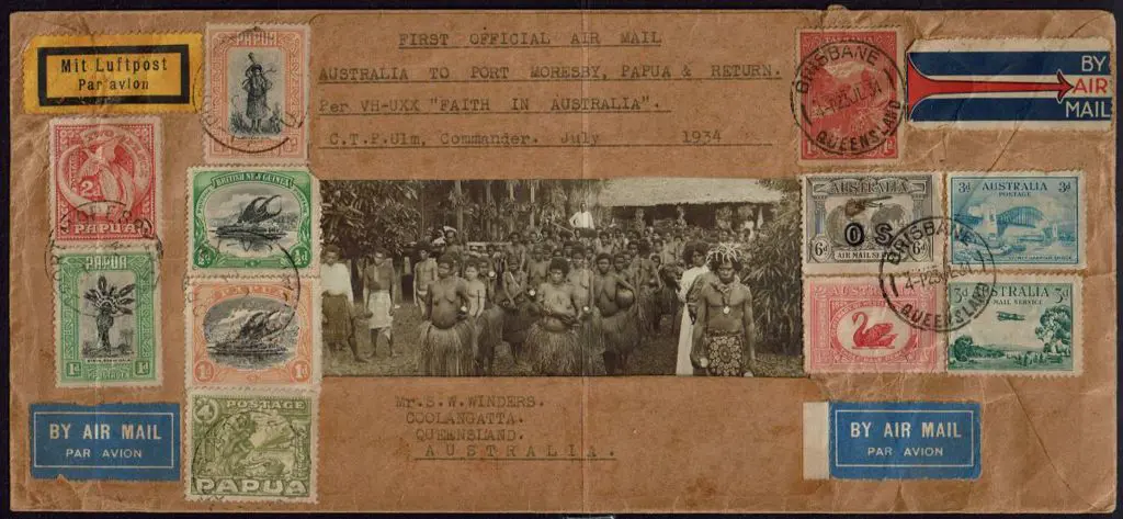 1934 (23rd July) Australia to Papua & return using ... Image 1++
