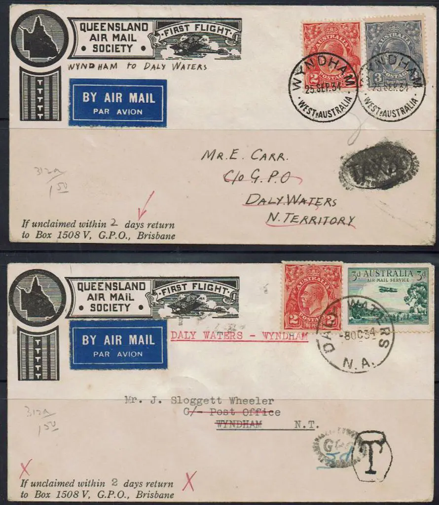 1934 (25th Sept & 8th Oct) Wyndham to Daly Waters ... Image 1++
