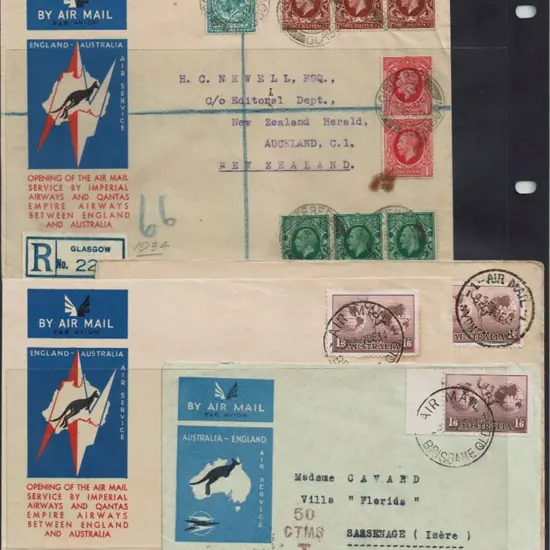 1934 (7th Dec) "England to Australia Air Service" ...