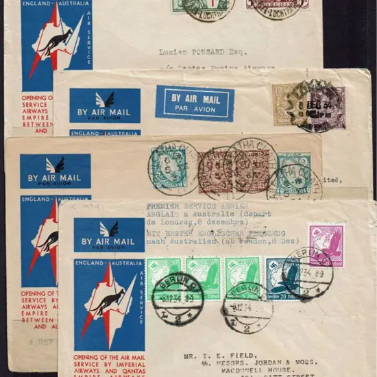 1934 (8th Dec) as above but covers despatched from ...