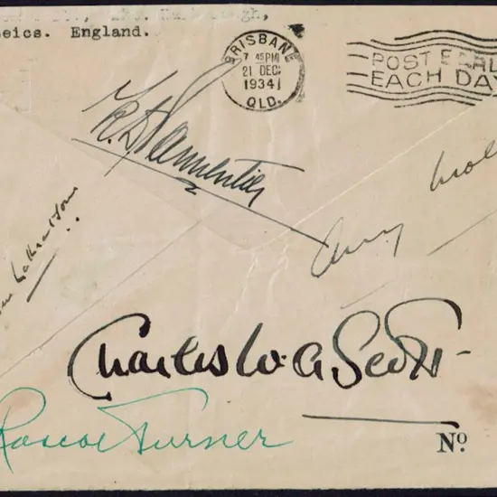 1934 (8th Dec) England to Australia Opening of the ...