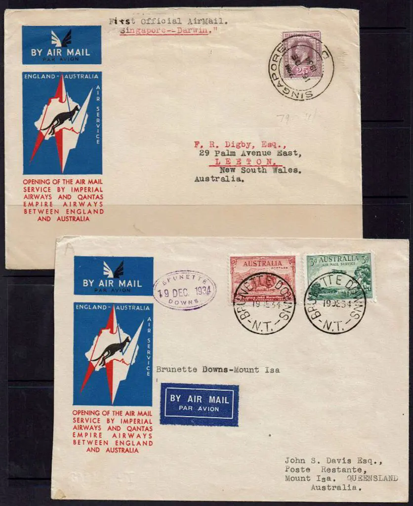 1934 (8th Dec) as above for Singapore to Australia ... Image 1++