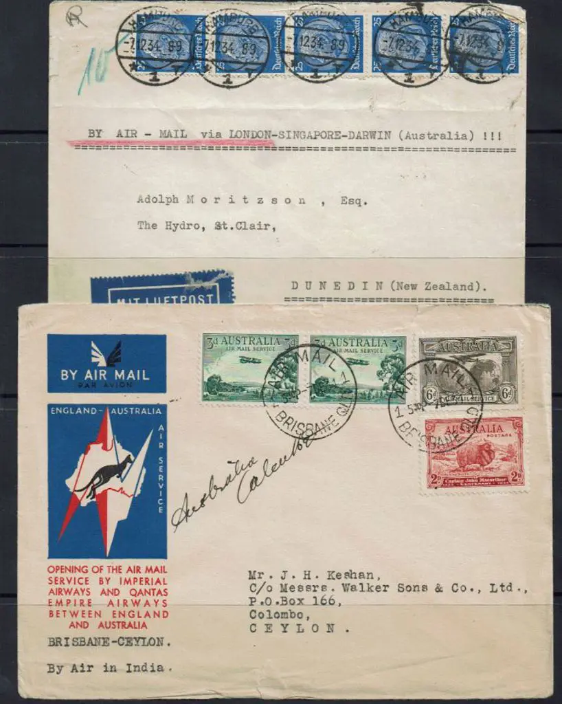 1934 (8th Dec) as above with Australia to Ceylon ... Image 1++