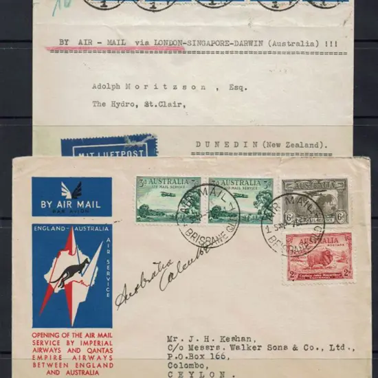 1934 (8th Dec) as above with Australia to Ceylon ...