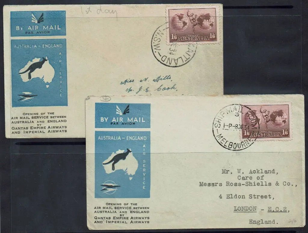 1934 (9th-10th Dec) Australia to England on ... Image 1++