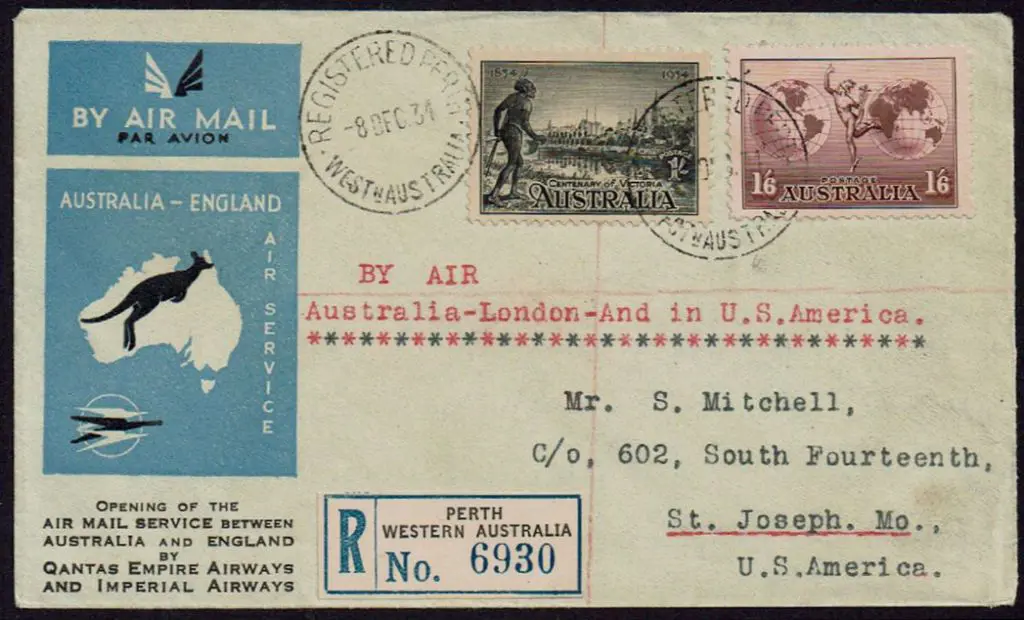 1934 (9th-10th Dec) Australia to England First ... Image 1++