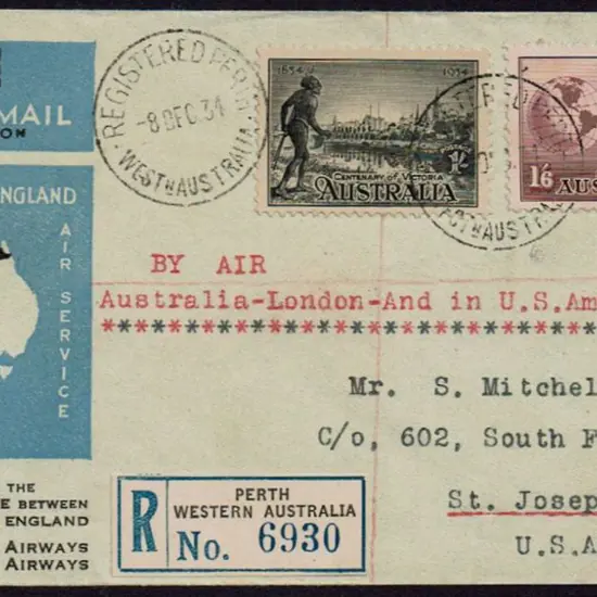 1934 (9th-10th Dec) Australia to England First ...