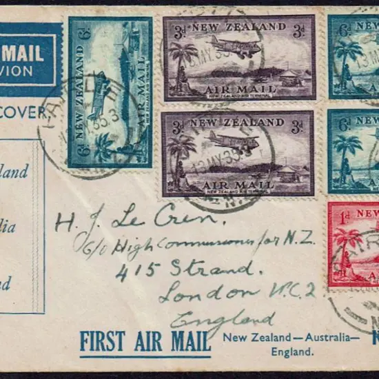 1935 (18th May) New Zealand to Australia Kingsford ...