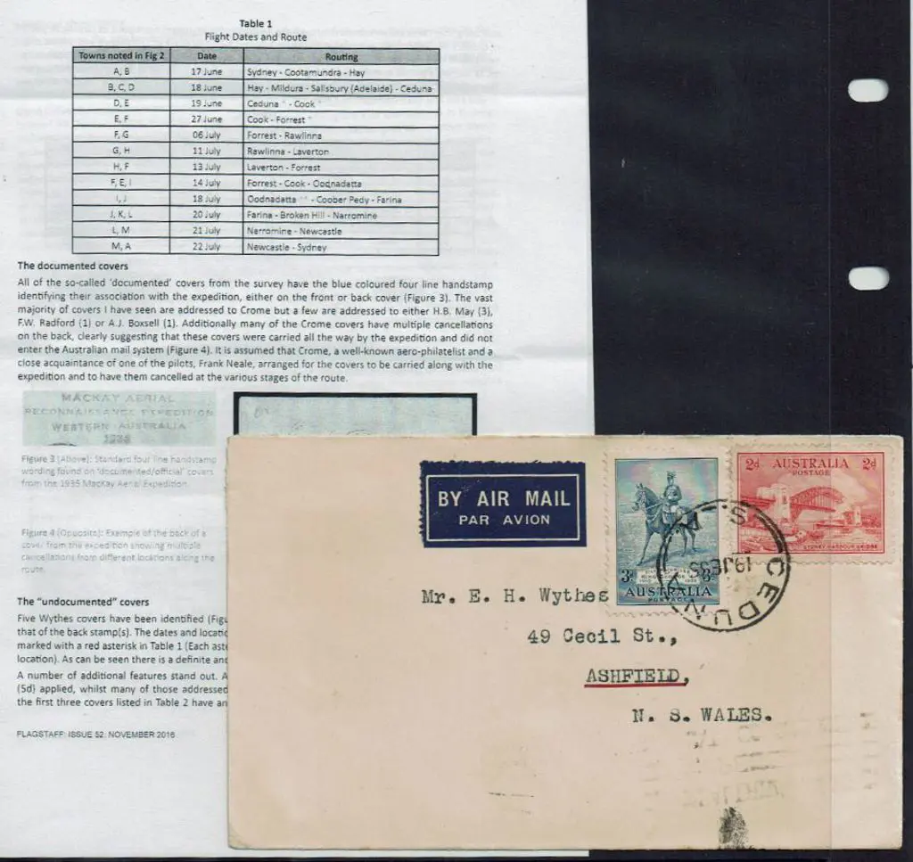 1935 (19th June) Mackay Aerial Survey cover ... Image 1++