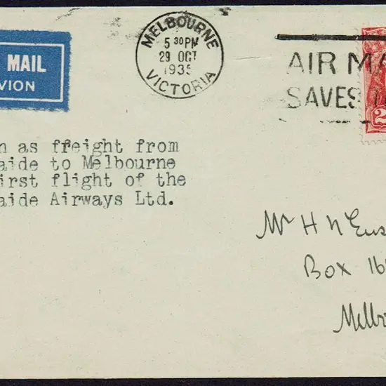 1935 (29th Oct) Melbourne to Adelaide by Adelaide ...