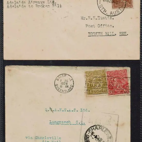 1935 (23rd Nov) Adelaide to Broken Hill cover ...