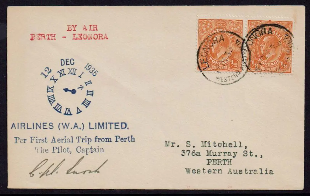 1935 (12th Dec) Perth to Leonora by W.A.A. ... Image 1++