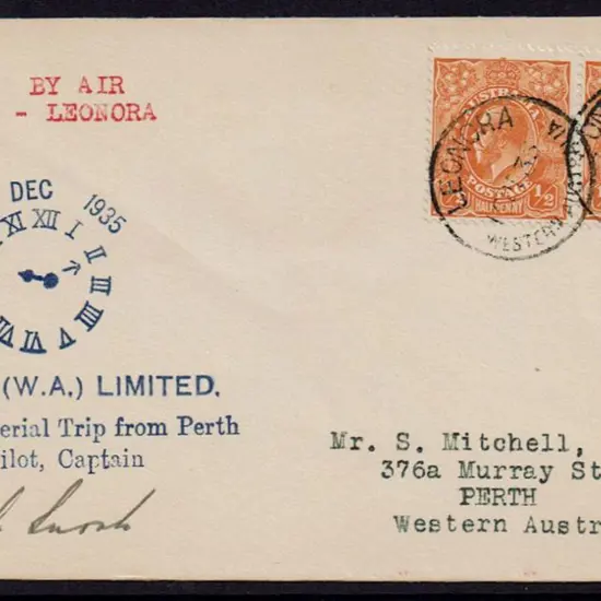 1935 (12th Dec) Perth to Leonora by W.A.A. ...