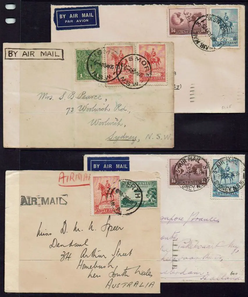 1935 (May-Dec) Airmail covers x 4 with two to ... Image 1++