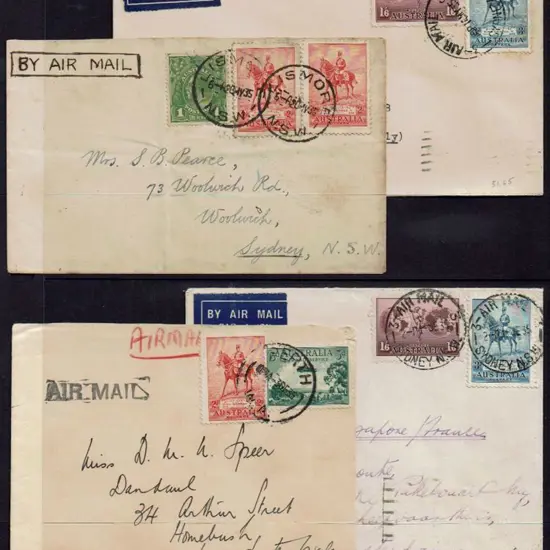 1935 (May-Dec) Airmail covers x 4 with two to ...