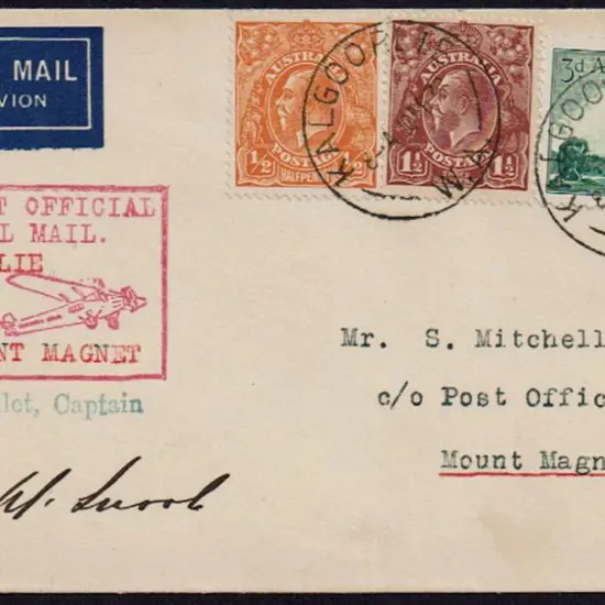 1936 (20th Feb) Kalgoorlie to Mount Magnet with ½d ...