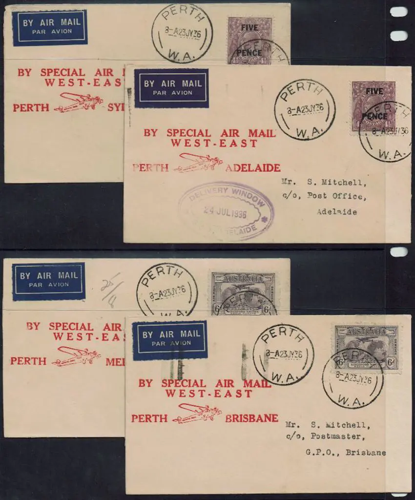 1936 (23rd July) Perth to Adelaide, Sydney, ... Image 1++