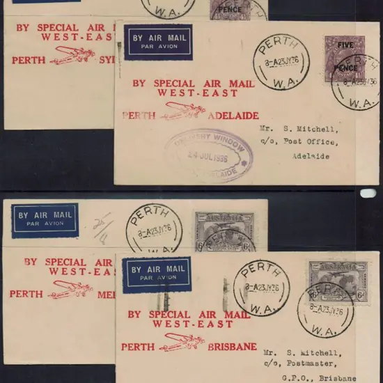 1936 (23rd July) Perth to Adelaide, Sydney, ...