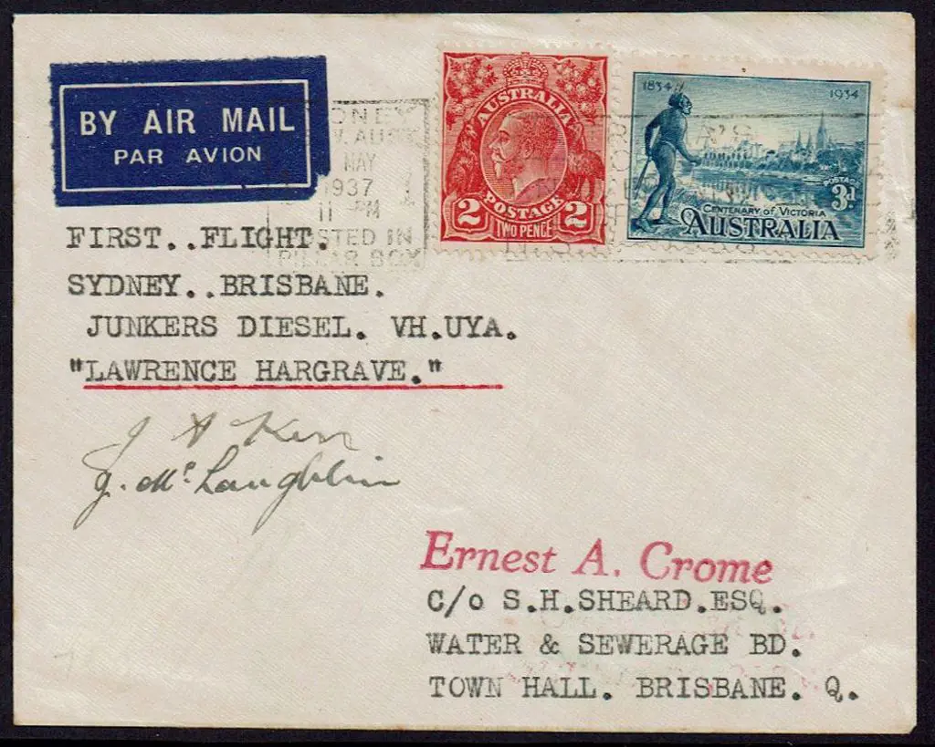 1937 (17th May) Sydney to Brisbane flown the ... Image 1++