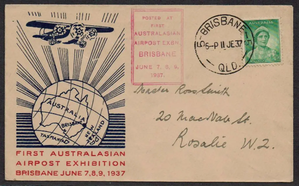 1937 (7th-9th June) Air Mail Exhibition, Brisbane ... Image 1++