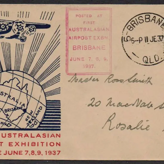 1937 (7th-9th June) Air Mail Exhibition, Brisbane ...