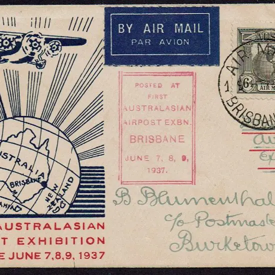 1937 (7th-9th June) First Australasian Airpost ...