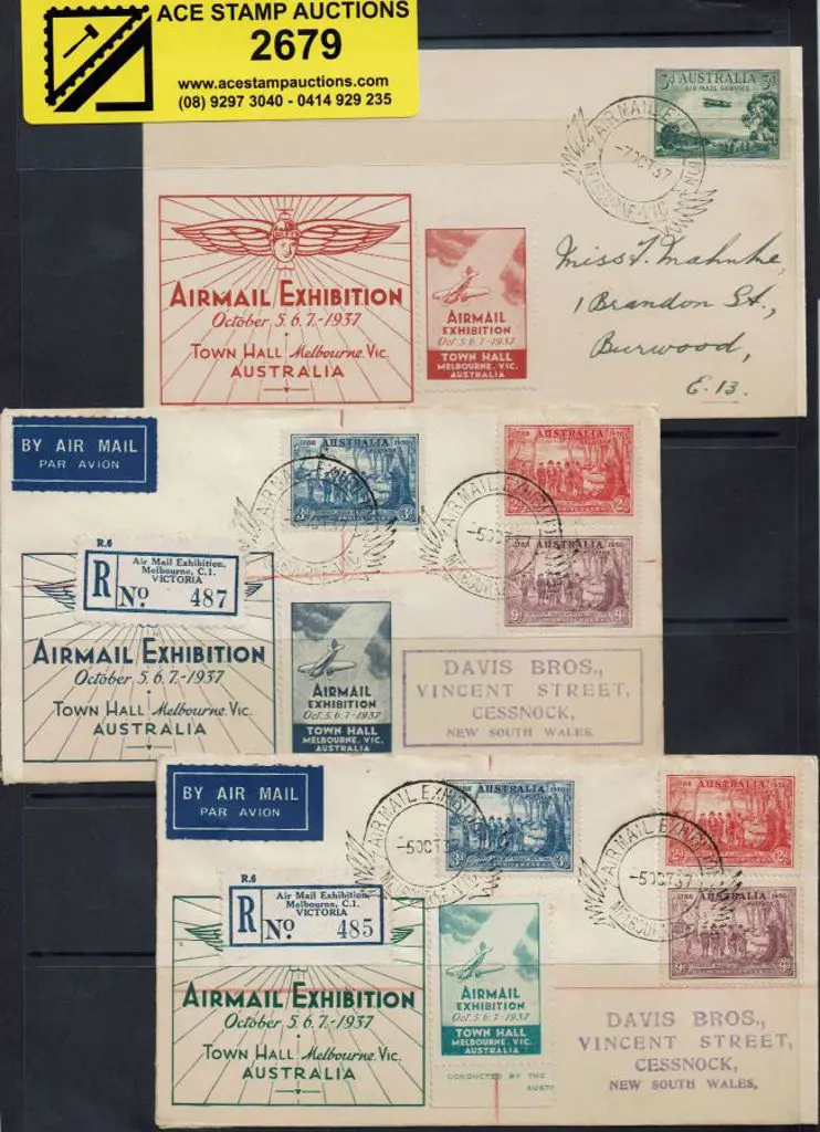 1937 (5th-7th Oct) Air Mail Exhibition, Melbourne ... Image 1++
