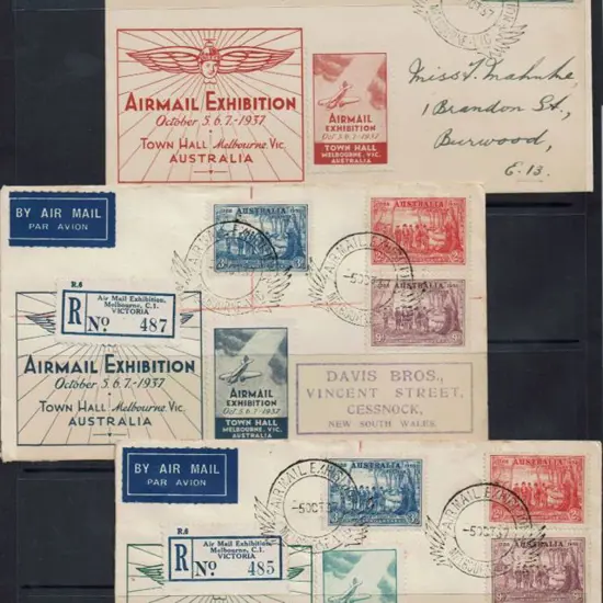1937 (5th-7th Oct) Air Mail Exhibition, Melbourne ...