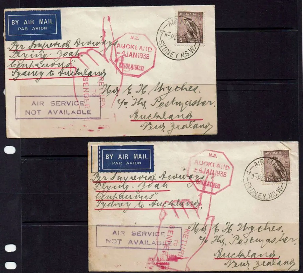 1937 (23rd Dec) Sydney to Auckland by Imperial ... Image 1++