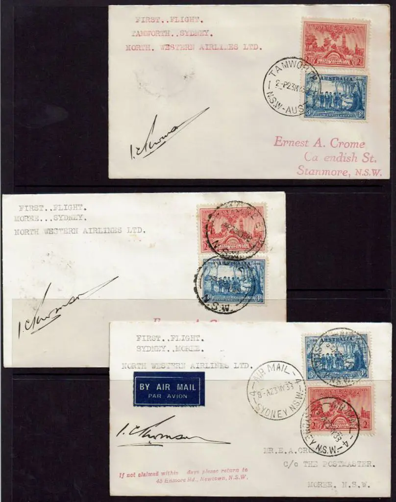 1938 (23rd May) Sydney-Moree, Moree-Sydney & ... Image 1++
