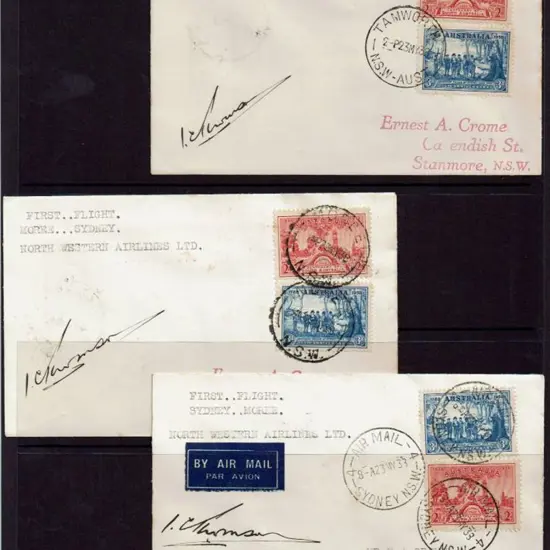 1938 (23rd May) Sydney-Moree, Moree-Sydney & ...