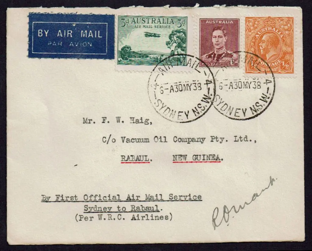 1938 (30th May) Sydney to Rabaul by WR Carpenter ... Image 1++