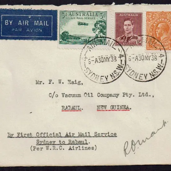 1938 (30th May) Sydney to Rabaul by WR Carpenter ...