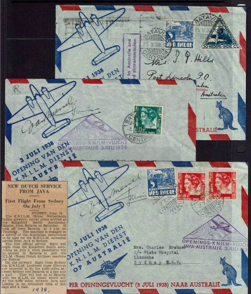 1938 (3rd July) Java to Australia by KNILM covers ... Image 1++