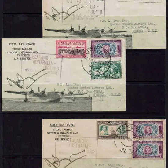 1940 (27th Apr) NZ to Australia illust Flying Boat ...